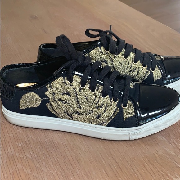 Carolina Herrera Shoes - Gorgeous black patent leather and canvas sneakers